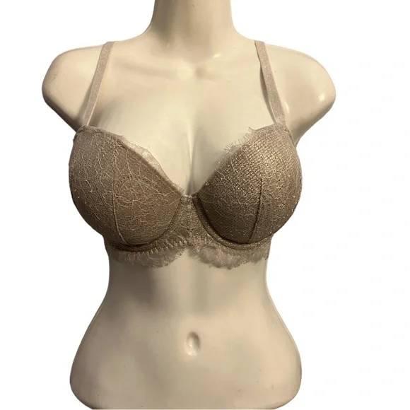 Victorias Secret dream angels cream/metallic bra 32DDD - Picture 1 of 6